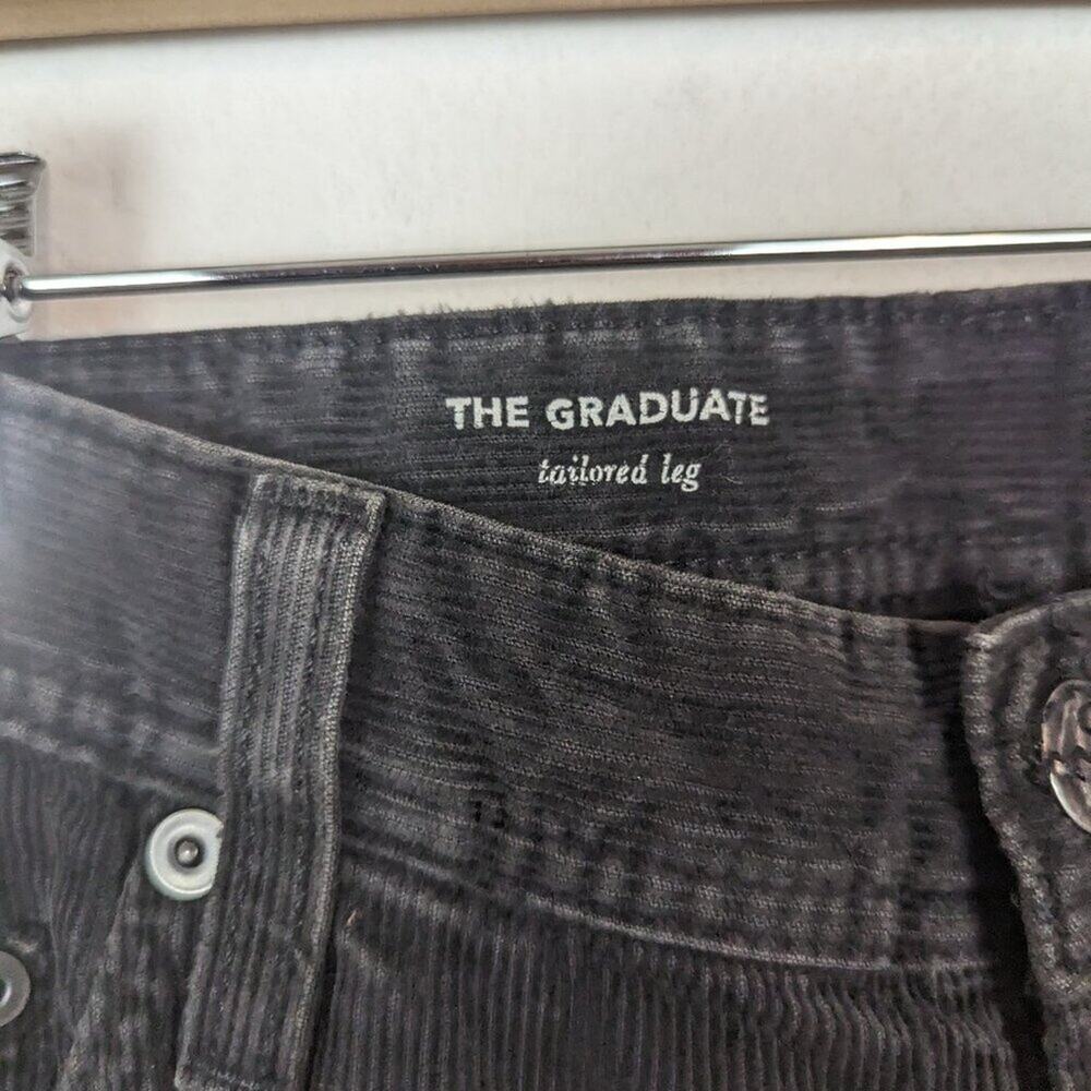 AG Adriano Goldschmied Black Corduroy The Graduate Tailored Leg Pants - Picture 6 of 9